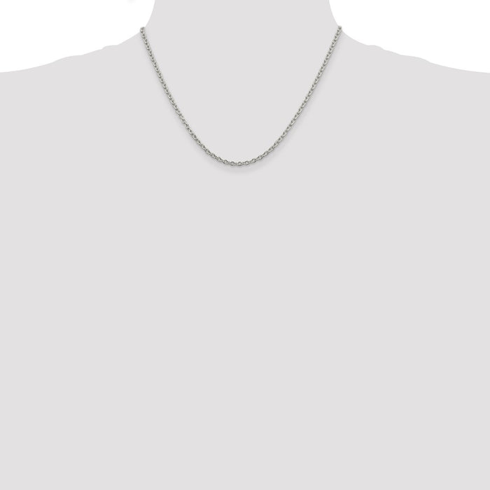 Buy High-Quality Rhodium-Plated Sterling Silver 2.75mm Cable Chain, Stylish Value-4