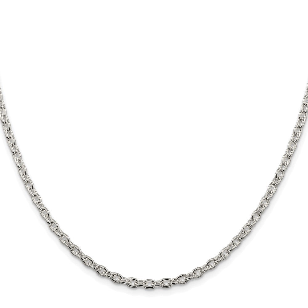 Buy Stylish Rhodium-Plated Sterling Silver 3.5mm Cable Chain - Affordable Luxury