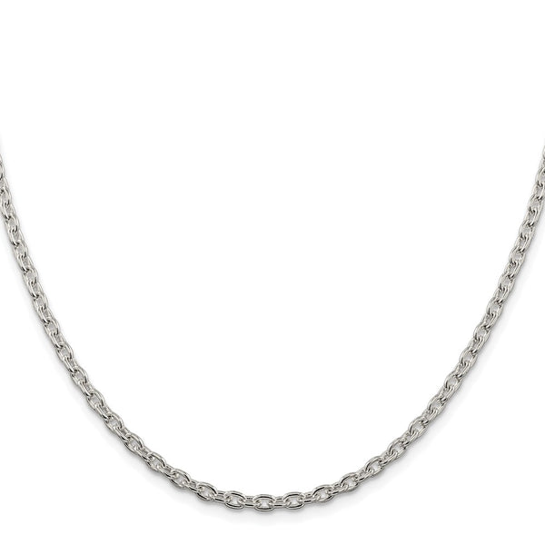 Rhodium-Plated Sterling Silver 3.5mm Cable Chain - Style GR1-1031512