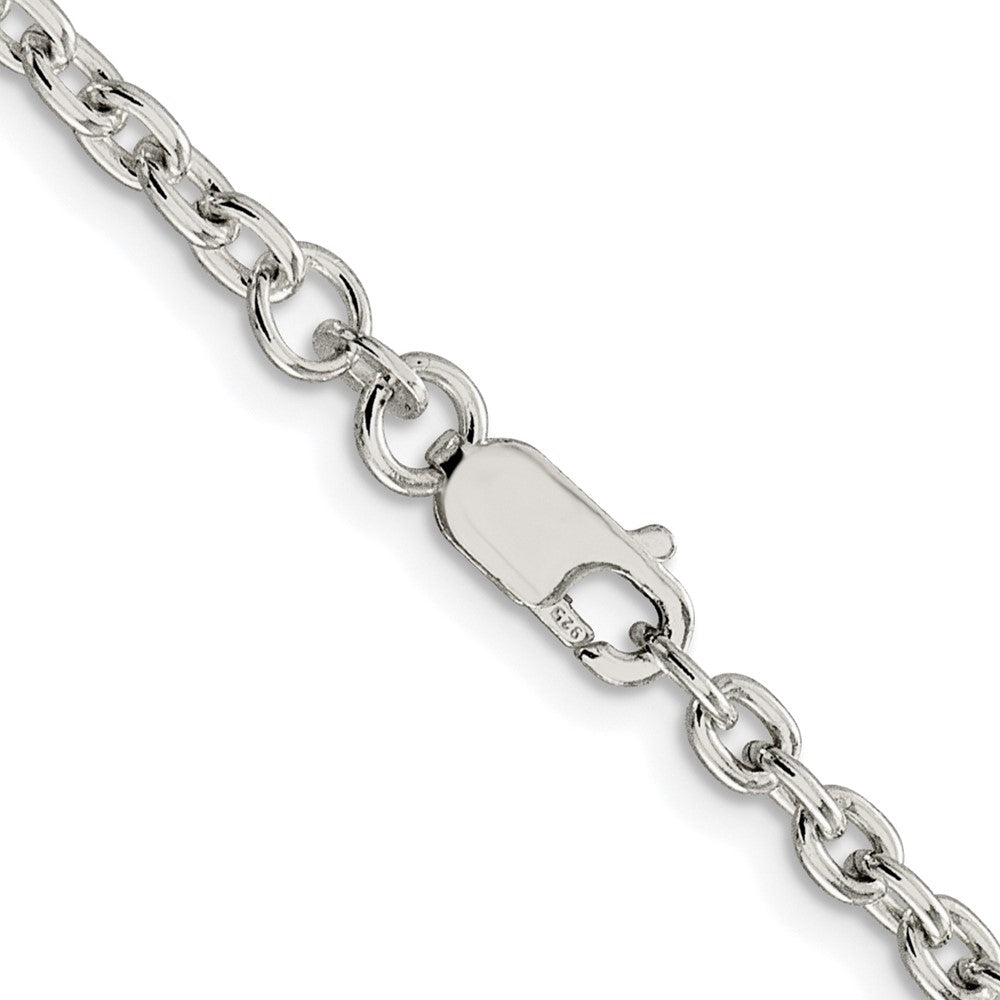Buy Stylish Rhodium-Plated Sterling Silver 3.5mm Cable Chain - Affordable Luxury