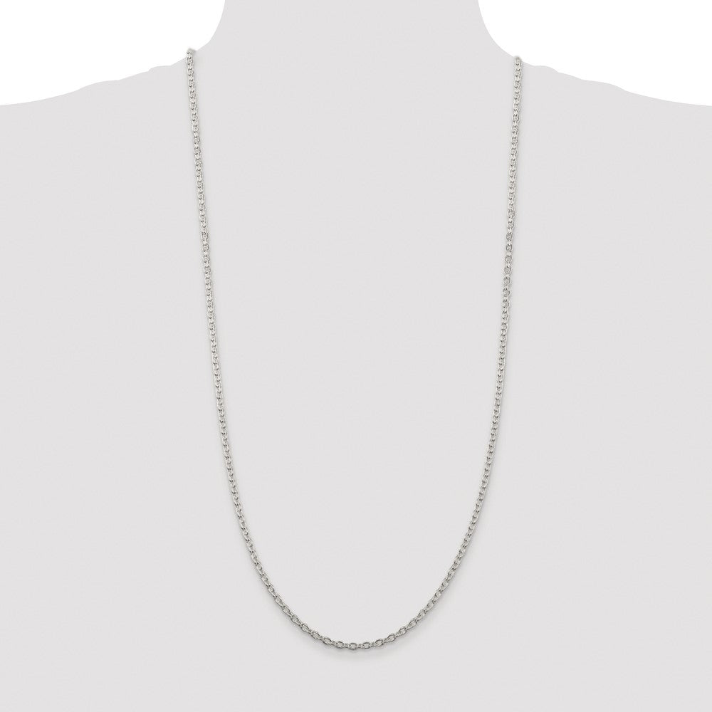 Buy Stylish 3.5mm Rhodium-Plated Sterling Silver Cable Chain - Luxury Value