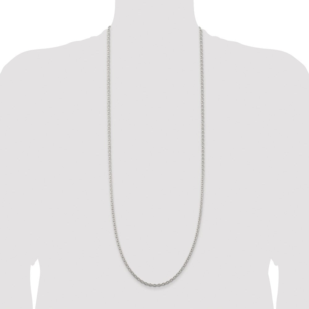 Buy Exclusive Rhodium-Plated Sterling Silver 3.5mm Cable Chain - Stylish Value!