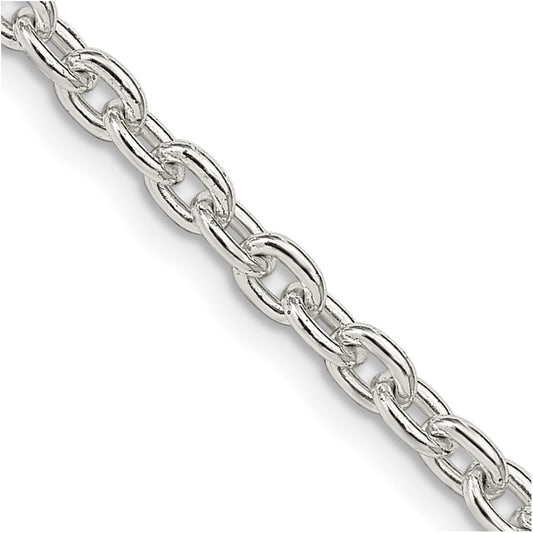 High-Quality 3.5mm Sterling Silver Cable Chain Necklace - Affordable Style!