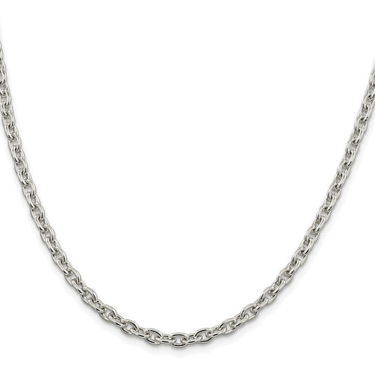 Buy Stylish 4.5mm Rhodium-Plated Sterling Silver Cable Chain - Luxury Value