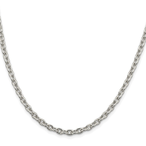 Rhodium-Plated Sterling Silver 4.5mm Cable Chain - Style GR1-1031424
