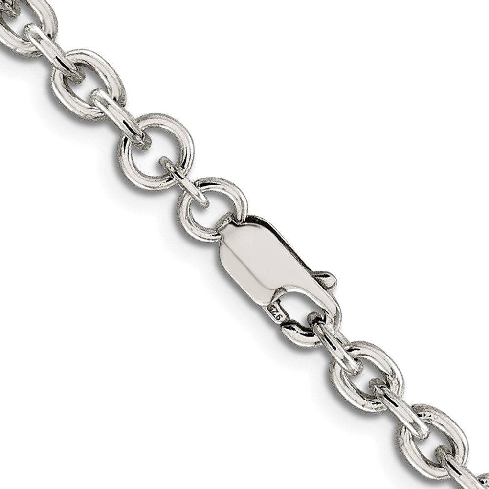 Buy Stylish 4.5mm Rhodium-Plated Sterling Silver Cable Chain - Luxury Value