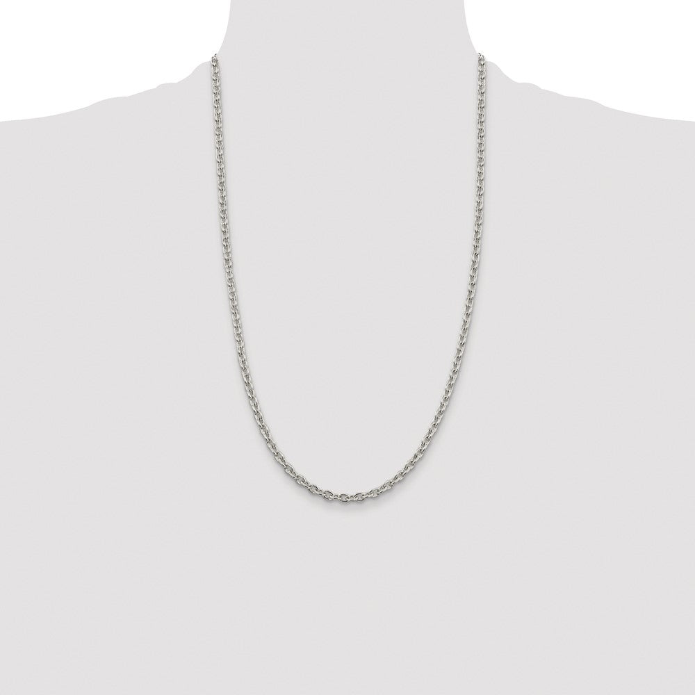 Buy Stylish Rhodium-Plated Sterling Silver 4.5mm Cable Chain | Affordable Value