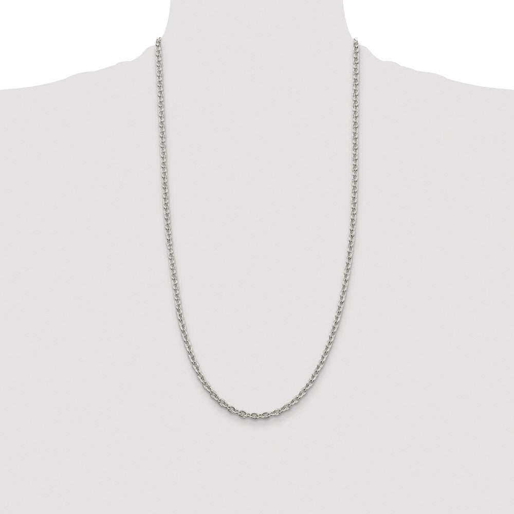 High-Quality Rhodium-Plated Sterling Silver 4.5mm Cable Chain - Stylish Value