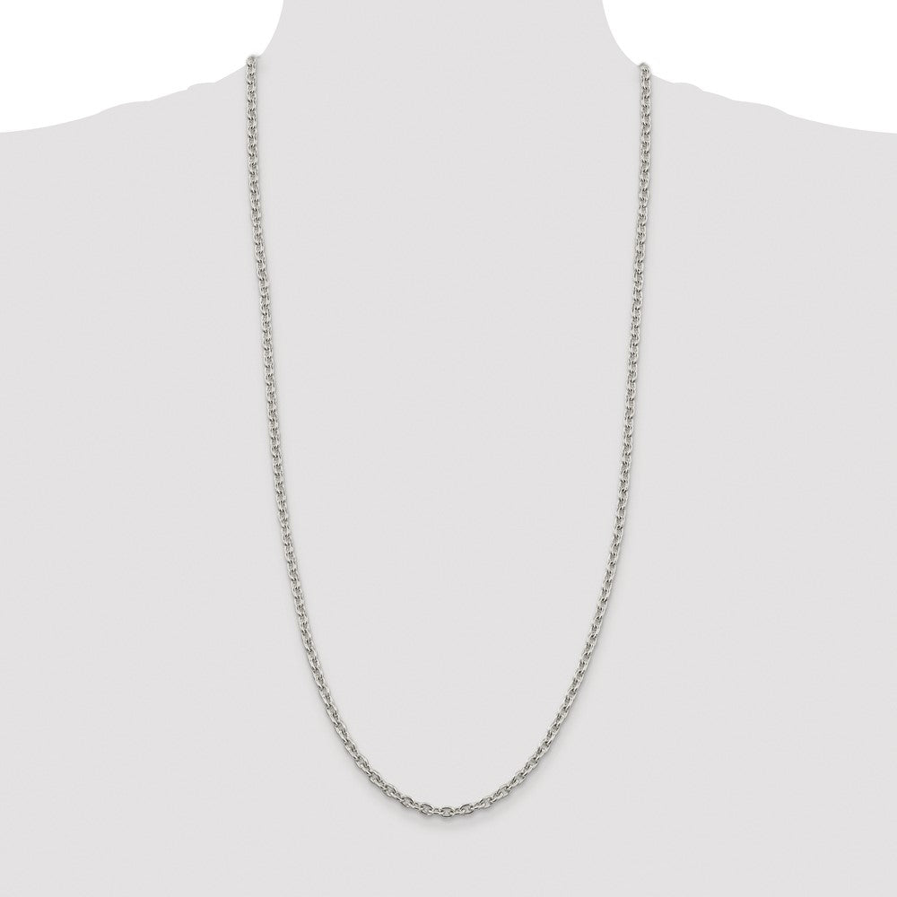 High-Quality Rhodium-Plated Sterling Silver 4.5mm Cable Chain - Stylish Value!