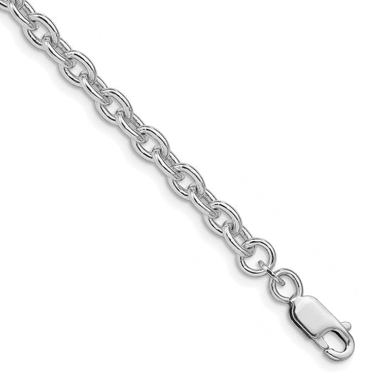 High-Quality Rhodium-Plated Sterling Silver 4.5mm Cable Chain | Stylish Value