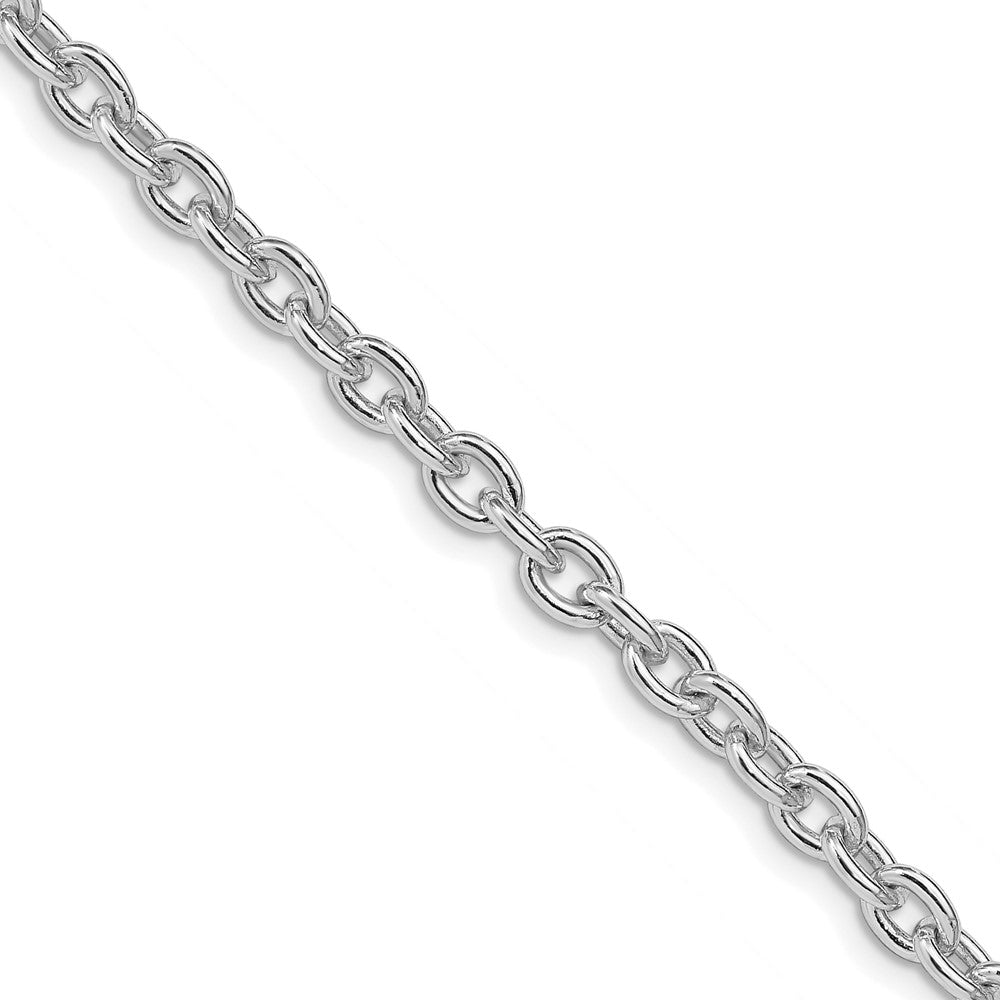 Buy Stylish 4.5mm Rhodium-Plated Sterling Silver Cable Chain - Luxury Value