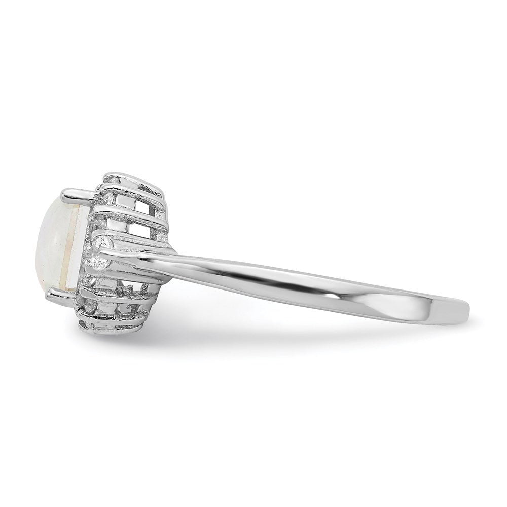 Shop Exclusive Cheryl M Sterling Silver Rhodium-Plated Opal & CZ Ring - Stylish Value!