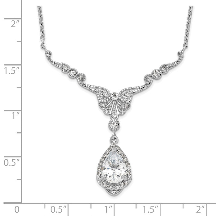Buy Stylish 16-Inch Cheryl M Sterling Silver Teardrop Necklace - Clearance!-3