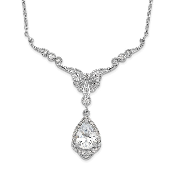 16-Inch Cheryl M Sterling Silver Teardrop Necklace