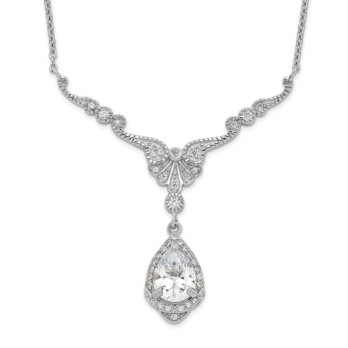 Buy Stylish 16-Inch Cheryl M Sterling Silver Teardrop Necklace - Clearance!-1
