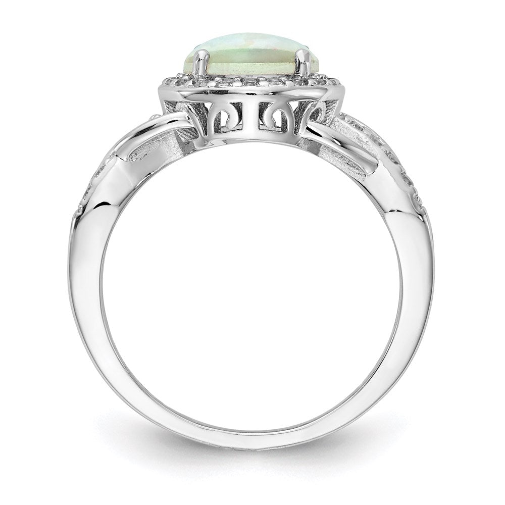 Exclusive 14K Gold Woven Pattern Ring with Lab-Created Opal - Stylish Value