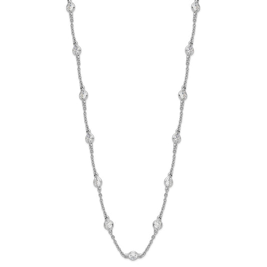 High-Quality Cheryl M Sterling Silver 19-Station Necklace - Affordable Elegance