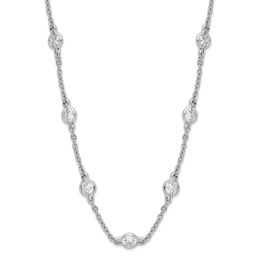 High-Quality Cheryl M Sterling Silver 19-Station Necklace - Affordable Elegance