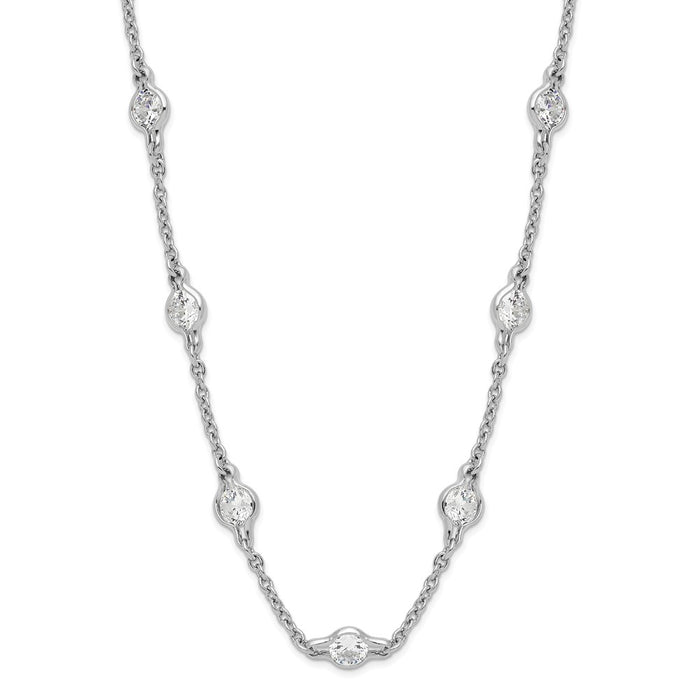 High-Quality Cheryl M Sterling Silver 19-Station Necklace - Affordable Elegance-1