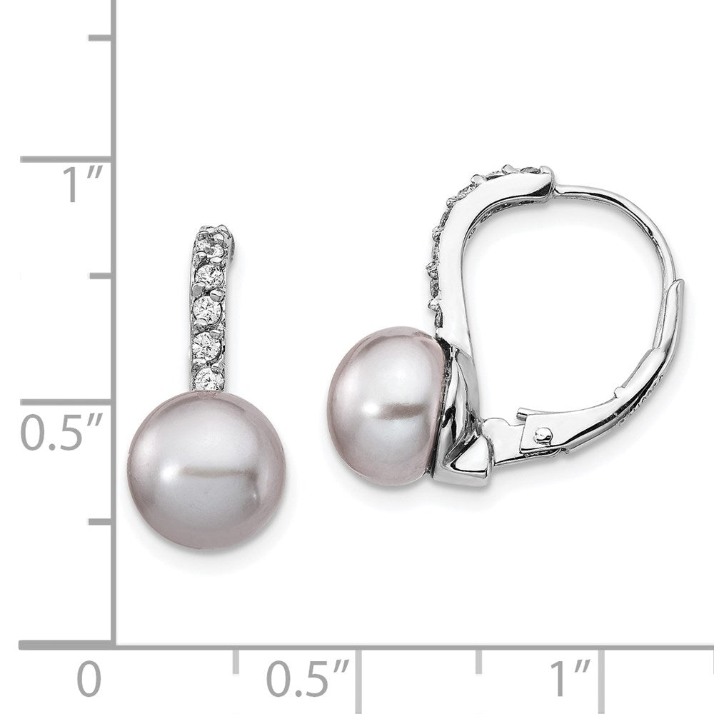 Buy Stylish Cheryl M Sterling Silver Rhodium-Plated Pearl Earrings - Luxe CZ