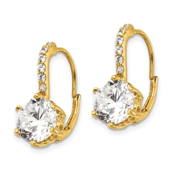 Cheryl M Sterling Silver Gold-Plated Earrings, CZ Stones