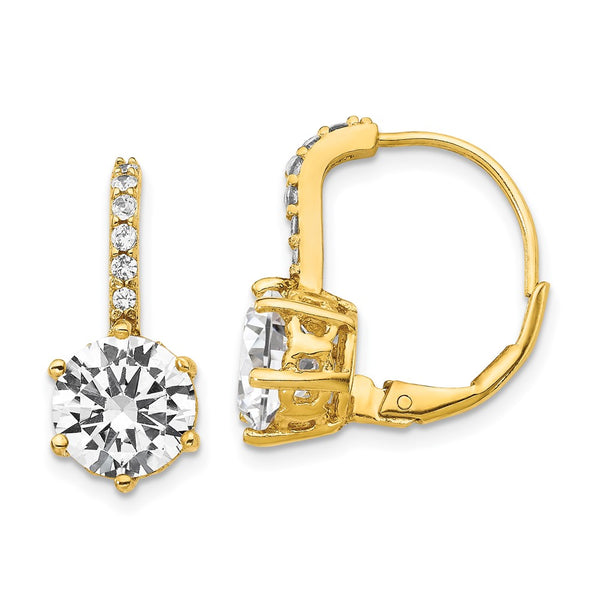 Cheryl M Sterling Silver Gold-Plated Earrings, CZ Stones