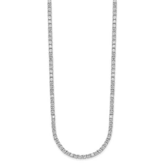 Buy Exclusive 18-Inch Rhodium-Plated Sterling Silver Necklace with CZ - Stylish!