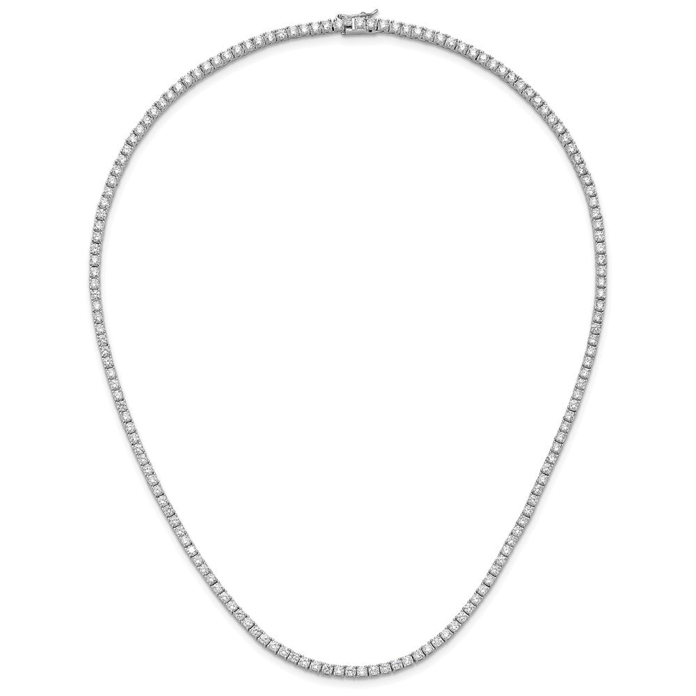 Buy Exclusive 18-Inch Rhodium-Plated Sterling Silver Necklace with CZ - Stylish!
