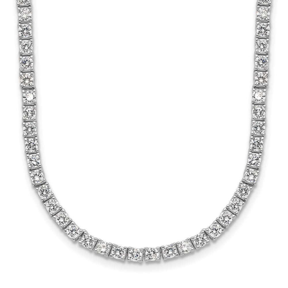 Buy Exclusive 18-Inch Rhodium-Plated Sterling Silver Necklace with CZ - Stylish!