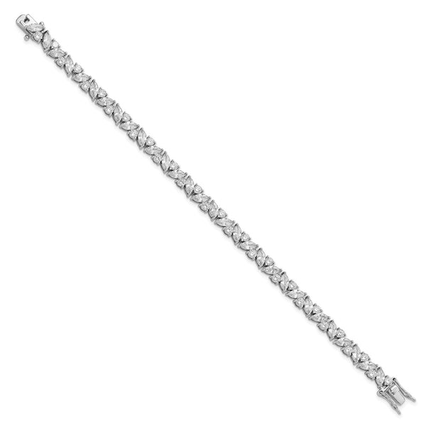 7.25-Inch Cheryl M Sterling Silver Bracelet with CZ Stones