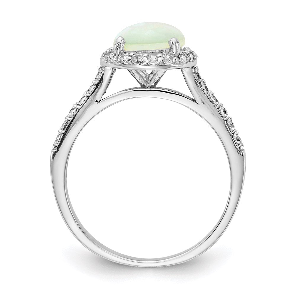 Shop Stylish Cheryl M Sterling Silver Opal & CZ Halo Ring - 14K Gold Value!