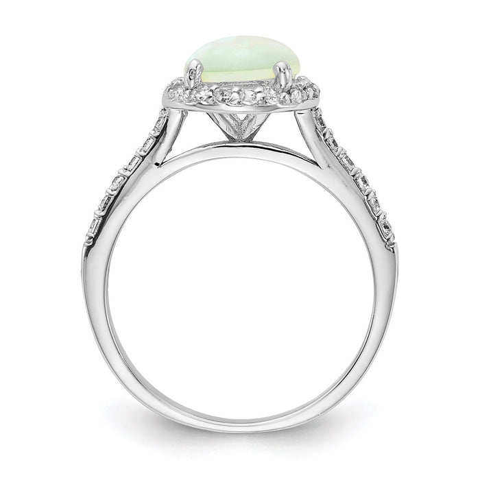 Shop Stylish Cheryl M Sterling Silver Opal & CZ Halo Ring - 14K Gold Value!-2