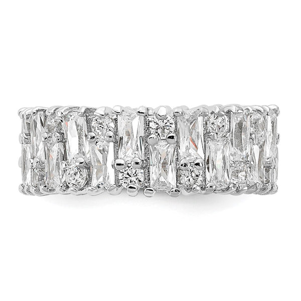 Cheryl M Sterling Silver Rhodium-Plated CZ Ring - Style GR1-1008054