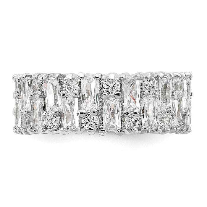 Buy Designer Cheryl M Sterling Silver Rhodium-Plated CZ Ring - Stylish Value!-2
