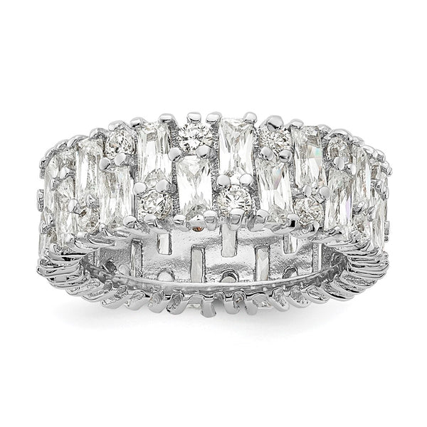 Cheryl M Sterling Silver Rhodium-Plated CZ Ring - Style GR1-1008054