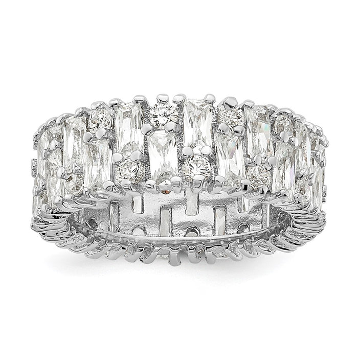 Buy Designer Cheryl M Sterling Silver Rhodium-Plated CZ Ring - Stylish Value!-1