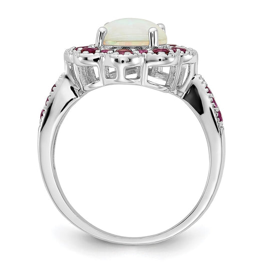 Shop Stylish Cheryl M Sterling Silver Ring with Lab-Created Opal, 14K Gold Accent
