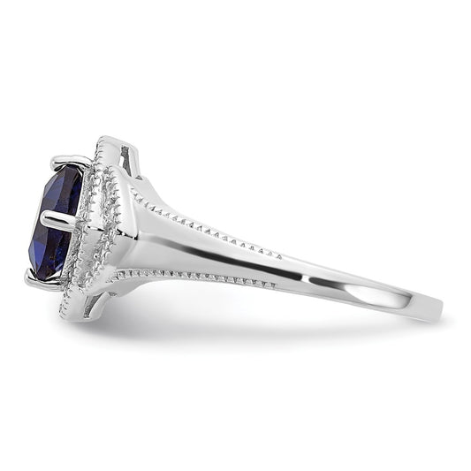 Buy Exclusive Cheryl M Sterling Silver Cushion-Cut Blue Glass Ring - Affordable Luxury