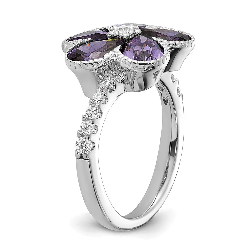Shop High-Quality Cheryl M Sterling Silver Flower Ring with CZs | Stylish