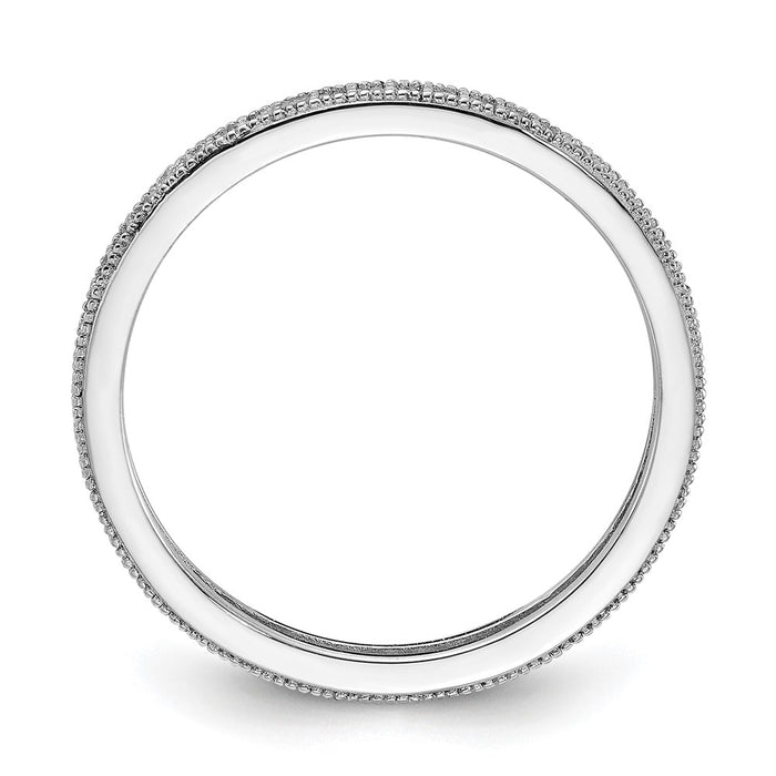 Buy Exclusive Rhodium-Plated Sterling Silver Eternity Ring with CZ, Stylish Design-2