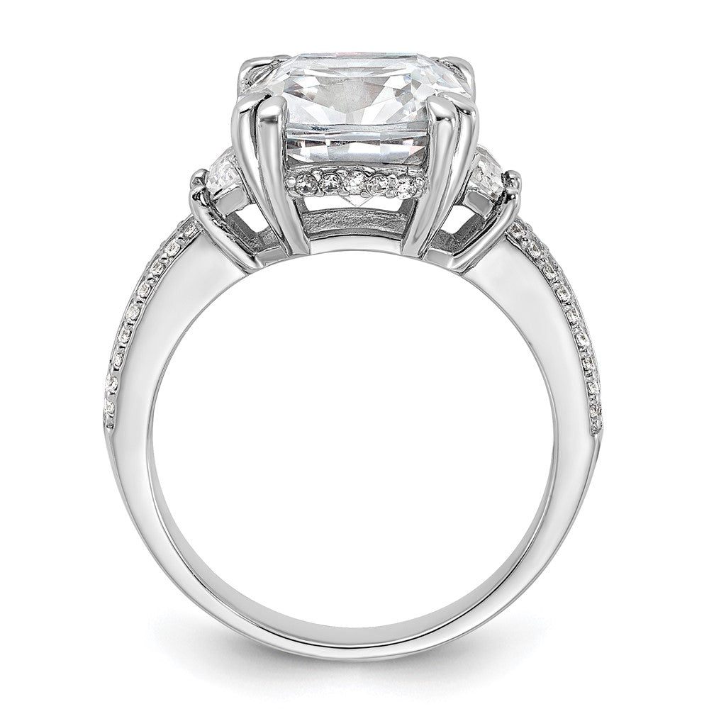 High-Quality Cheryl M Sterling Silver Rhodium-Plated CZ Ring - Stylish Design