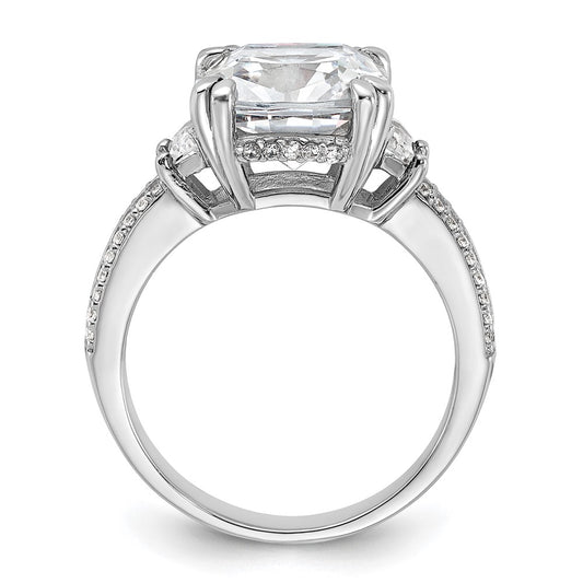 High-Quality Cheryl M Sterling Silver Rhodium-Plated CZ Ring - Stylish Design