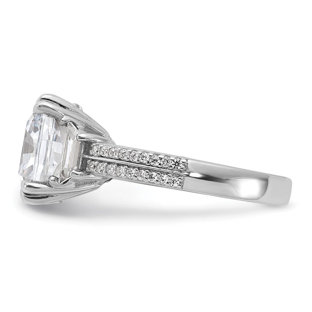 High-Quality Cheryl M Sterling Silver Rhodium-Plated CZ Ring - Stylish Design