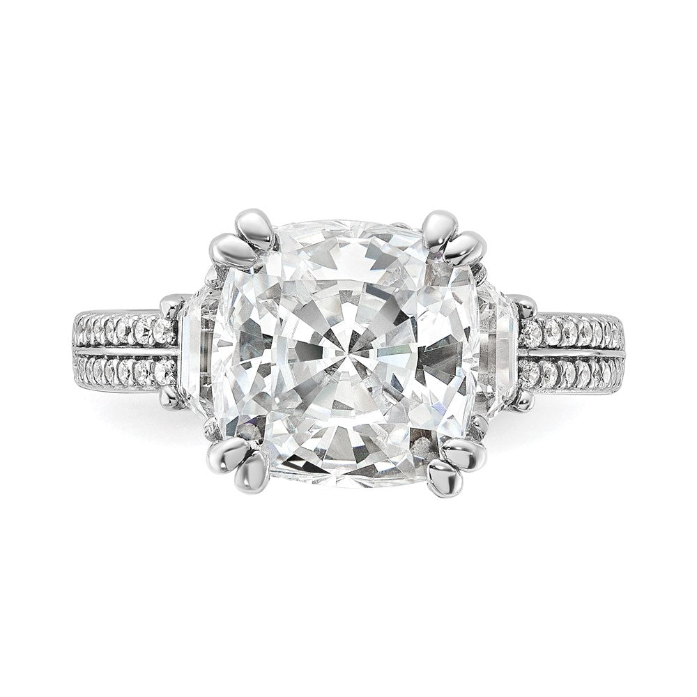 High-Quality Cheryl M Sterling Silver Rhodium-Plated CZ Ring - Stylish Design