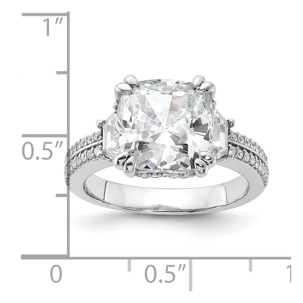 High-Quality Cheryl M Sterling Silver Rhodium-Plated CZ Ring - Stylish Design