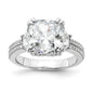 High-Quality Cheryl M Sterling Silver Fancy Cushion-Cut CZ Ring - Stylish Value-1