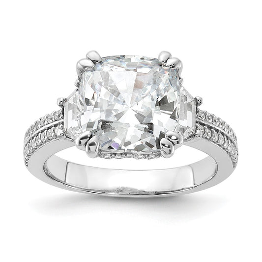 High-Quality Cheryl M Sterling Silver Rhodium-Plated CZ Ring - Stylish Design