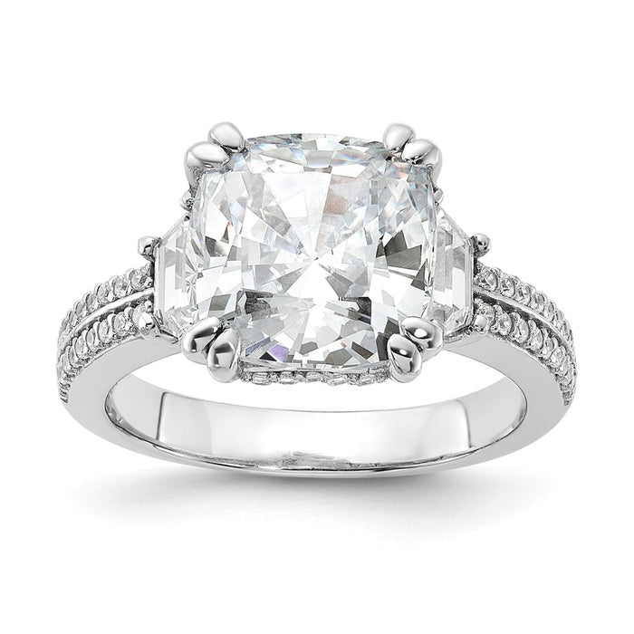High-Quality Cheryl M Sterling Silver Rhodium-Plated CZ Ring - Stylish Design-1