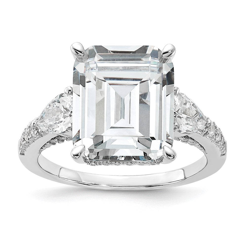 Shop Exclusive Cheryl M Sterling Silver Rhodium-Plated CZ Ring | Stylish Design