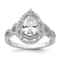Shop Stylish Rhodium-Plated Sterling Silver Teardrop CZ Ring | 14K Gold Finish-1